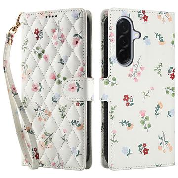 Samsung Galaxy A17/A26 Rhombic Floral Wallet Case - Roses