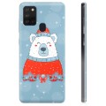 Pouzdro TPU Samsung Galaxie A21s - Vánoční medvěd