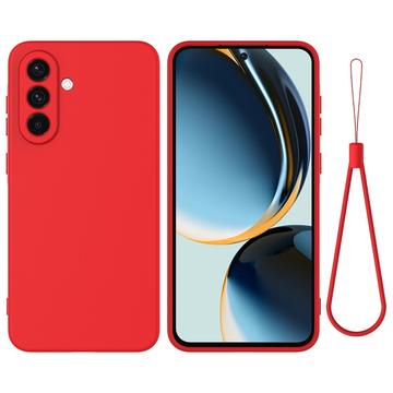 Samsung Galaxy A26 Liquid Silicone Case with Hand Strap - Red