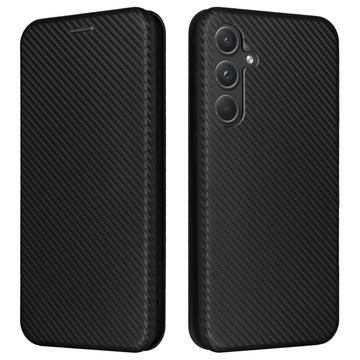 Samsung Galaxy A35 Flip Pouzdro - Uhlíkové Vlákno - Černá
