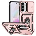 Samsung Galaxy A36 Rotary Ring Hybrid Case with Camera Shield - Rose Gold