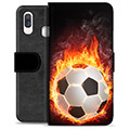 Prémiové peněženkové pouzdro Samsung Galaxie A40 - Fotbalový plamen