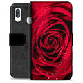Prémiové peněženkové pouzdro Samsung Galaxie A40 - Růže