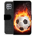 Prémiové peněženkové pouzdro Samsung Galaxie A42 5G - Fotbalový plamen