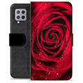 Prémiové peněženkové pouzdro Samsung Galaxie A42 5G - Růže