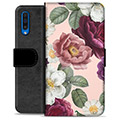 Prémiové peněženkové pouzdro Samsung Galaxie A50 - Romantické květiny