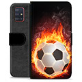 Prémiové peněženkové pouzdro Samsung Galaxie A51 - Fotbalový plamen