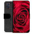 Prémiové peněženkové pouzdro Samsung Galaxie A51 - Růže