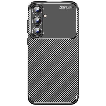 Samsung Galaxy A55 Beetle Uhlíkové Vlákno TPU Pouzdro - Černé