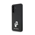 Samsung Galaxy A56 Karl Lagerfeld Saffiano Metal Karl and Choupette Case - Black