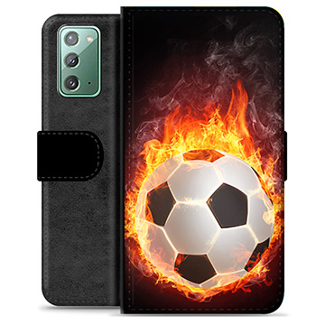 Prémiové peněženkové pouzdro Samsung Galaxie Note20 - Fotbalový plamen