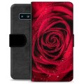 Prémiové peněženkové pouzdro Samsung Galaxie S10+ - Růže