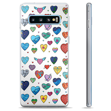 Pouzdro TPU Samsung Galaxie S10+ - Hearts