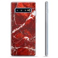 Pouzdro TPU Samsung Galaxie S10+ - Červený mramor