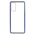 Magnetické pouzdro Samsung Galaxy S20 Fe s temperovaným sklem - modrá