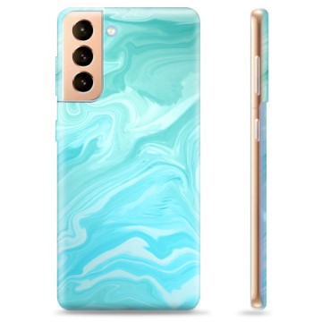 Pouzdro TPU Samsung Galaxie S21+ 5G - Modrý mramor