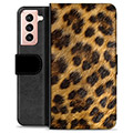 Prémiové peněženkové pouzdro Samsung Galaxie S21 5G - Leopard