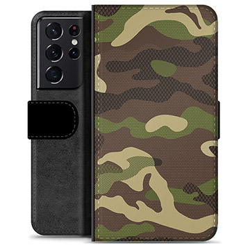 Prémiové peněženkové pouzdro Samsung Galaxie S21 Ultra 5G - Camo