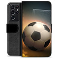 Prémiové peněženkové pouzdro Samsung Galaxie S21 Ultra 5G - Fotbal