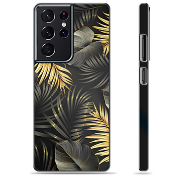 Ochranný kryt Samsung Galaxie S21 Ultra 5G - Zlaté listy