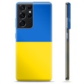 Samsung Galaxy S21 Ultra 5G TPU pouzdro Ukrajinská vlajka - Žlutá a světle modrá
