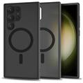 Pouzdro Samsung Galaxy S23 Ultra 5G Tech-Protect Magmat – kompatibilní s MagSafe – Průhledná černá