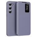 Samsung Galaxy S23+ Smart Clear View Flip Case with Card Slot - Grey Purple