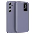 Samsung Galaxy S24 FE Smart Clear View Flip Case with Card Slot - Grey Purple