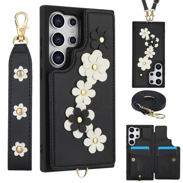 Samsung Galaxy S24 Ultra Flower Decor Case w. Strap