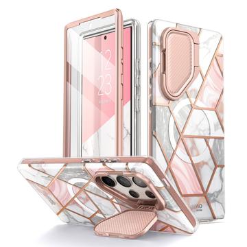 Pouzdro Supcase Cosmo Mag Hybrid Case pro Samsung Galaxy S24 Ultra - růžový mramor