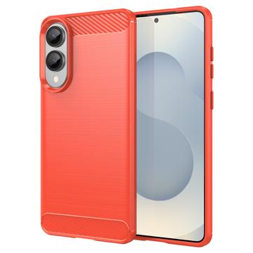 Samsung Galaxy S25 Edge Pouzdro z Kartáčovaného TPU - Uhlíkové Vlákno