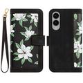 Samsung Galaxy S25 Edge Floral Wallet Case with Card Slots - Black