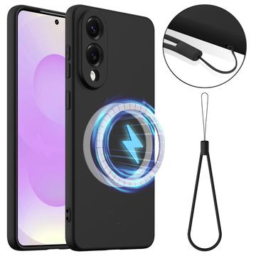 Tekuté silikonové pouzdro pro Samsung Galaxy S25 Edge – kompatibilní s MagSafe – Černé