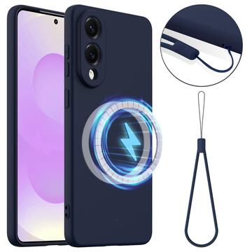 Tekuté silikonové pouzdro pro Samsung Galaxy S25 Edge – kompatibilní s MagSafe – Tmavě modrá