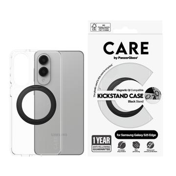 Samsung Galaxy S25 Edge PanzerGlass Care Kickstand Case - MagSafe Compatible - Clear / Black