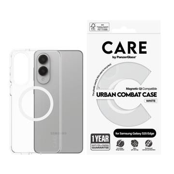 Samsung Galaxy S25 Edge PanzerGlass Care Urban Combat Case - MagSafe Compatible - White / Transparent