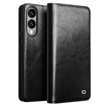 Samsung Galaxy S25 Edge Qialino Classic Wallet Leather Case - Black