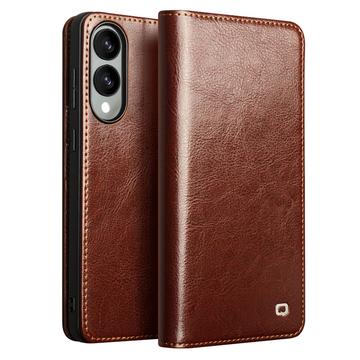 Samsung Galaxy S25 Edge Qialino Classic Wallet Leather Case - Dark Brown