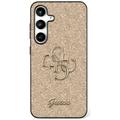 Samsung Galaxy S25 Guess Fixed Glitter 4G Metal Logo Case - Gold
