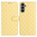 Samsung Galaxy S25 Polka Dot Pattern Wallet Case - Yellow