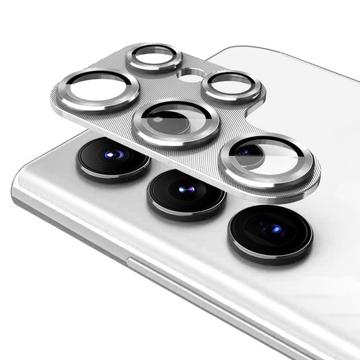 Samsung Galaxy S25 Ultra Hat Prince Full Cover Camera Lens Tempered Glass Protector - Silver