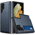Samsung Galaxy S25 Ultra Hybrid Case with Sliding Card Slot - Dark Blue