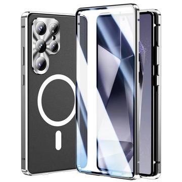 Samsung Galaxy S25 Ultra Magnetic Case with Tempered Glass Screen Protector - MagSafe Compatible - Silver