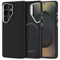 Samsung Galaxy S25 Ultra Tech-Protect Ion Carbon Plastic Case - MagSafe Compatible - Black / Silver