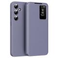 Samsung Galaxy S25+ Smart Clear View Flip Case with Card Slot - Grey Purple