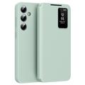 Samsung Galaxy S25+ Smart Clear View Flip Case with Card Slot - Light Green