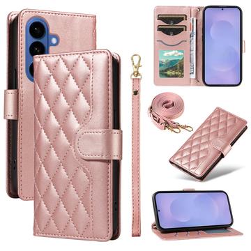 Samsung Galaxy S26/S26 Pro Luxury Quilted Wallet Case - Rose Gold