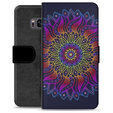 Prémiové peněženkové pouzdro Samsung Galaxie S8+ - Barevná mandala
