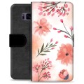 Prémiové peněženkové pouzdro Samsung Galaxie S8 - Růžové květy