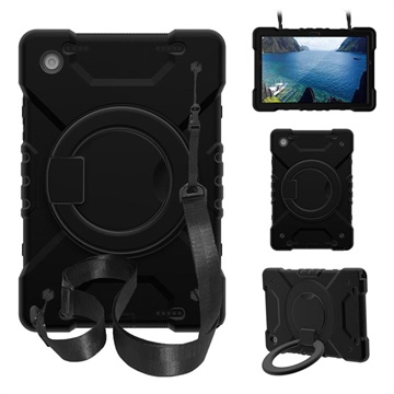 Samsung Galaxy Tab A8 10.5 (2021) Case Heavy Duty 360 s ručním popruhem - černá